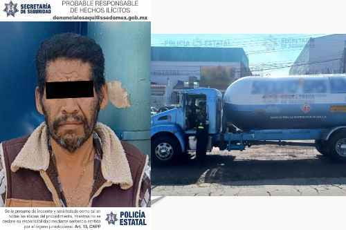Presunto huachicolero detenido en Atlacomulco con todo y pipa